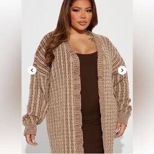 Cozy Brown Knit Cardigan Sweater